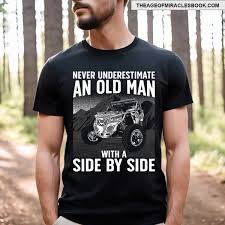 Funny Sxs Art For Grandpa Men Utv Sidebyside Quad Riding T-shirt