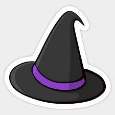Witch Hat Cartoon Sticker Sticker Featuring A Black With Hat With Purple Band Pegatinas Imprimibles Pegatinas Bonitas Pegatinas Kawaii