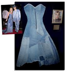 The sheer audacity it takes to not only don a matching couples outfit, but to also transform denim into formalwear, needs to be. Lot Detail Britney Spears One Of A Kind Denim Gown Worn On The Red Carpet With Justin Timberlake At The 2001 American Music Awards With An Loa Signed By Spears