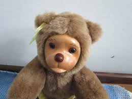 Sad Face Jointed Baby Teddy Bear Signed Robert Raikes