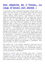 Vos conditions de circulation sur le réseau routier départemental. Yonne Memoire
