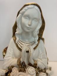 VTG The Franklin Mint Ave Maria Music Box Statue Hand-Painted Fine  Porcelain