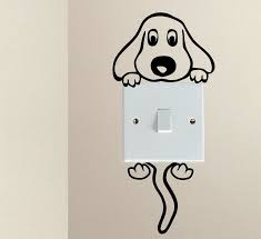 Cute Dog Cartoon Doggy Puppy Baby Pet Light Switch Funny Vinyl Love Heart Decor Funny Wall Art Decal Stickers Ba Decal Wall Art Funny Wall Art Cute Dog Cartoon