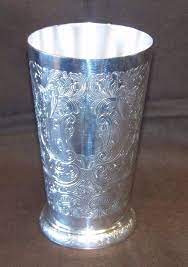 The kentucky derby officially licensed mint julep cups (view at amazon) will have you believing you're at churchill downs with the first sip of your julep. Barker Ellis Large Mint Julep Cup Silver Plate 5 7 8 Tall Nice Antique Price Guide Details Page