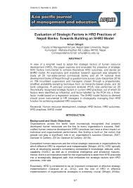 Pdf Evaluation Of Strategic Factors In Hrd Practices Of Nepali Banks Towards Building An Shrd Model