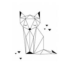 affiche renard origami play by claudia soria 30 x 40 cm geometrique dessin coloriage flocon de neige