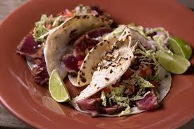Maybe you would like to learn more about one of these? Steven Raichlen A Classic California Fish Taco Re Imagined With Wood Fire Grilled Sushi Quality Tuna Give These Grilled Tuna Tacos A Try For Your Next Taco Night Https Barbecuebible Com Recipe Grilled Tuna Tacos What S Your Ideal Fish