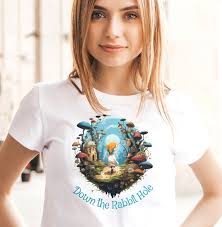 Camiseta "Cayendo por la madriguera del conejo en el País de las  Maravillas", Regalo de cuento de hadas de Lewis Carroll, Camiseta de  Alicia, Camiseta de aventura