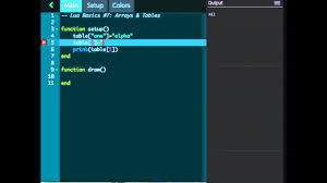 Codea Tutorials 007 Arrays Tables In Lua Ipad Programming Youtube