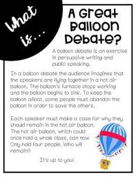 The Great Balloon Debate A Persuasive Writing And Public Speaking Activity Persuasive Writing Speaking Activities Public Speaking Activities