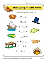 Missing Vowels Thanksgiving Worksheet Printable In 2020 Thanksgiving Worksheets Holiday Worksheets Vowel Practice