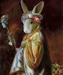 Rabbit Wearing Clothes Art Bunny Art Rabbit Art Whimsical Art