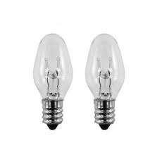 Box Of 2 Night Light Candle Lamp Bulbs 7 Watt C7 Clear