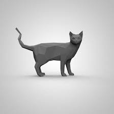 Low Poly Cat 3d Print Model Low Poly Art Cats Low Poly