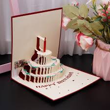 A memorable gift that can be kept as a keepsake. 3d Pop Up Greeting Card Happy Birthday Cake Music Led Postcard With Envelope New Cards Invitations Aliexpress
