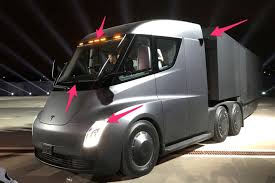 The electric tesla semi truck shows the frenzy for advanced technology spreading to freight industry, where economics could make sense. Tesla Semi S Vast Array Of Autopilot Cameras And Sensors For Convoy Mode Spotted