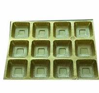 Rectangular Plastic Golden Chocolate Tray