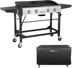 The griddle station can make our cooking appreciably an easier task. Gd401c 4 Burner Portable Propane Flat Top Gas Grill And Griddle Combo Black
