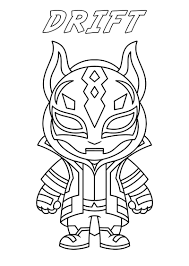 Download this free fortnite coloring page. Drift Fortnite Coloring Page