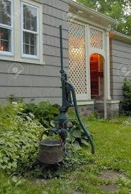 The well will have been lined using a steel pipe with a diameter of typically 6 inches. An Outdoor Water Pump By The Side Of A Nice Home Stock Photo Picture And Royalty Free Image Image 29460555