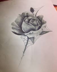 Pencil tattoo realistic rose drawing. Rose And Spiderwebs Rose Rosedesign Rosetattoo Tattoo Tattoos Tattoodesign Design Drawing Pencil Real Web Tattoo Realistic Rose Tattoo Flower Drawing