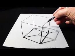 Drawing Simple 3d Cube And Its Shadow By Vamos Youtube 3d Drawings Shadow Drawing Optical Illusion Drawing