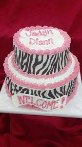 Zebra And Pink Mini Baby Shower Cake Baby Shower Baby Shower Cakes Shower Cakes