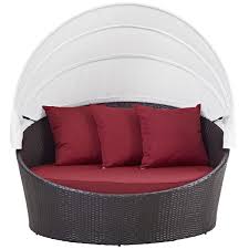 Modern outdoor daybed with canopy. Convene Canopy Outdoor Patio Daybed Espresso Red By Modern Living