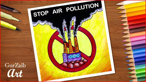 Stop Air Pollution Poster Chart Drawing For School Students