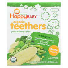 Happy Baby Gentle Teethers Organic Baby Food Pea Spinach 12 Count Walmart Com