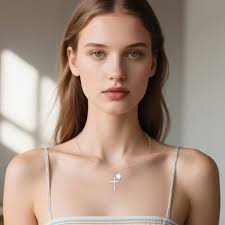 14K Rose Gold Opal Cross & Heart Pendant Necklace