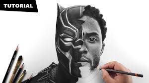 Black panther face drawing superhero printable high resolution | etsy. Drawing Black Panther X Chadwick Boseman Tutorial For Beginners Youtube