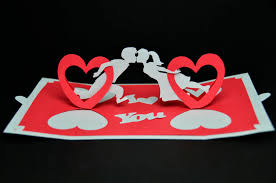 Valentine's day pop up cards. Twisting Hearts Pop Up Card Template Creative Pop Up Cards