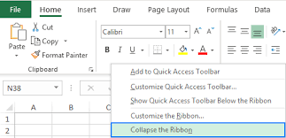 how to show hide and restore missing ribbon in excel