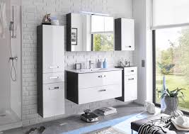 Badezimmer spiegelschrank in weiß led beleuchtung. Waschbecken Unterschrank Inkl Becken Manhattan Von Bega Weiss Hg Grau