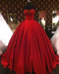 Lovely Sweetheart Red Wedding Dresses Ball Gowns Vintage Wedding Gowns Satin Vestidos De Baile Simples Vestido De Baile Vermelho Vestido De Formatura Vermelho