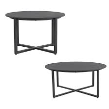 End table set of 2. Allen Roth Round Nesting Patio Side Table Set 2 Pieces Grey Fts90492 Rona