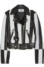Black And White Striped Leather Jacket Pin On Get In My Closet