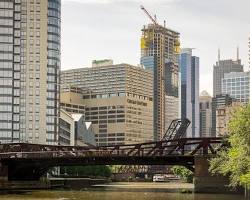 Image of Grand Avenue Bridge Chicago St. Patrick's Day