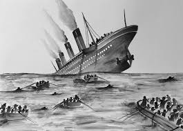 sinking of the titanic 2 painting by