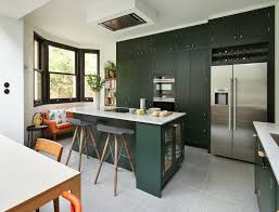 Wanstead Bespoke Green Midcentury Kitchen London By Placedesign Kitchens And Interiors