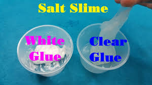 Typical slime recipes call for clear or white pva glue (the. Diy Salt Slime Clear Glue Vs White Glue Youtube