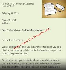 Staff vikingpropane.com dear valued customer: Sample Letter To Confirm The Registration Of A Customer In The List Of Selected Buyers Business Letter Lettering Registration