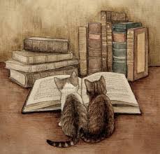 Literary Cats Kitap Kitap Okuyan Kizlar Ve Cizimler
