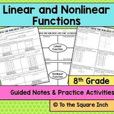 Linear And Nonlinear Functions Notes And Activities Common Core Standard 8 F 3everything You Need T Graphing Linear Equations Equations Notes Linear Function