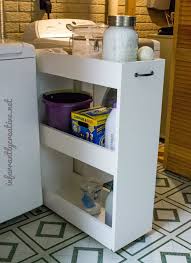 One simple way to keep a small utility room looking organised, streamlined and efficient is to avoid. Slim Rolling Laundry Room Storage Cart Free Diy Plan