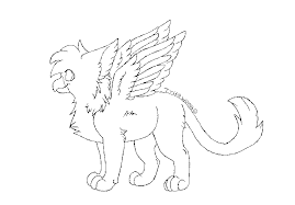 Griffins are legendary creatures having the body, tail, and back legs of a lion, with the head and wings of an eagle, and sometimes the talons of an eagle as its front feet. Baby Griffin Lineart By Armoredalienartist On Deviantart