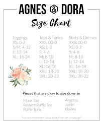 Agnes Dora By Katie Jo Independent Rep Size Chart Agnes