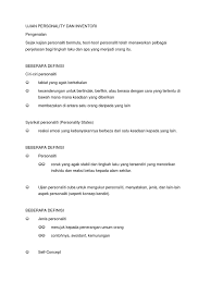 Di antara ujian personaliti diri yang baru diperkenalkan adalah 16 personalities factor (16pf). Topik 9 Translate
