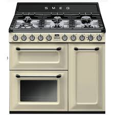Tr93p Smeg Piano De Cuisson Gaz Beige Creme Garantie 5 Ans Pas Cher